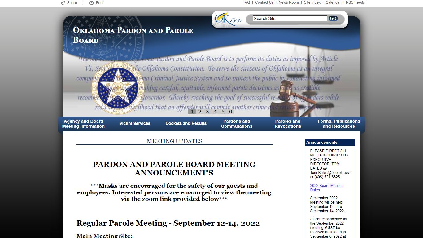Oklahoma Pardon and Parole Board - Home